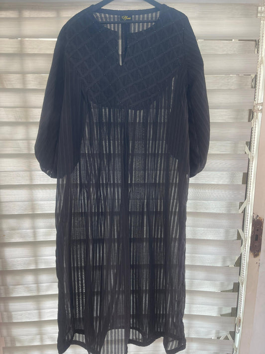 LATTICE YOKE MAXI DRESS