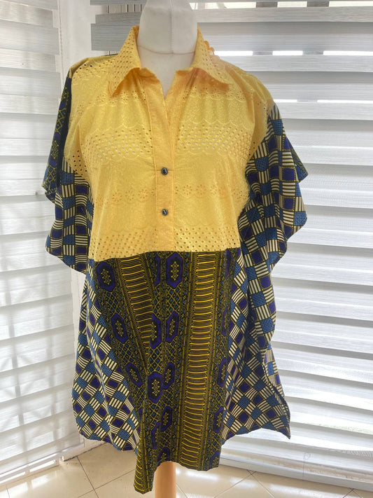 LACE YOKE PATAPATA DRESS